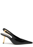 Saint Laurent Lee 75 Glossed Leather Slingback Pumps