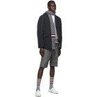 Thom Browne Grey Aran Tweed Funmix RWB Stripe Scarf