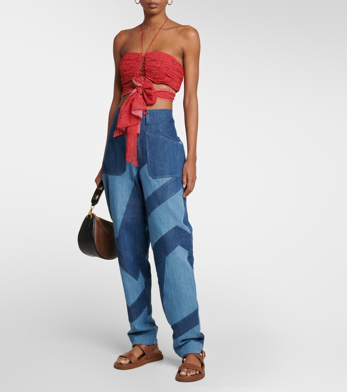 Etro - Tie-waist halter-neck crop top Etro