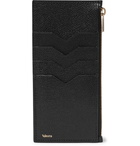 Valextra - Full-Grain Leather Zipped Cardholder - Men - Black