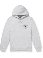 Stussy - Surf Skate Skull Printed Cotton-Blend Jersey Hoodie - Gray