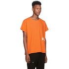 Greg Lauren Orange Logo Deconstructed T-Shirt