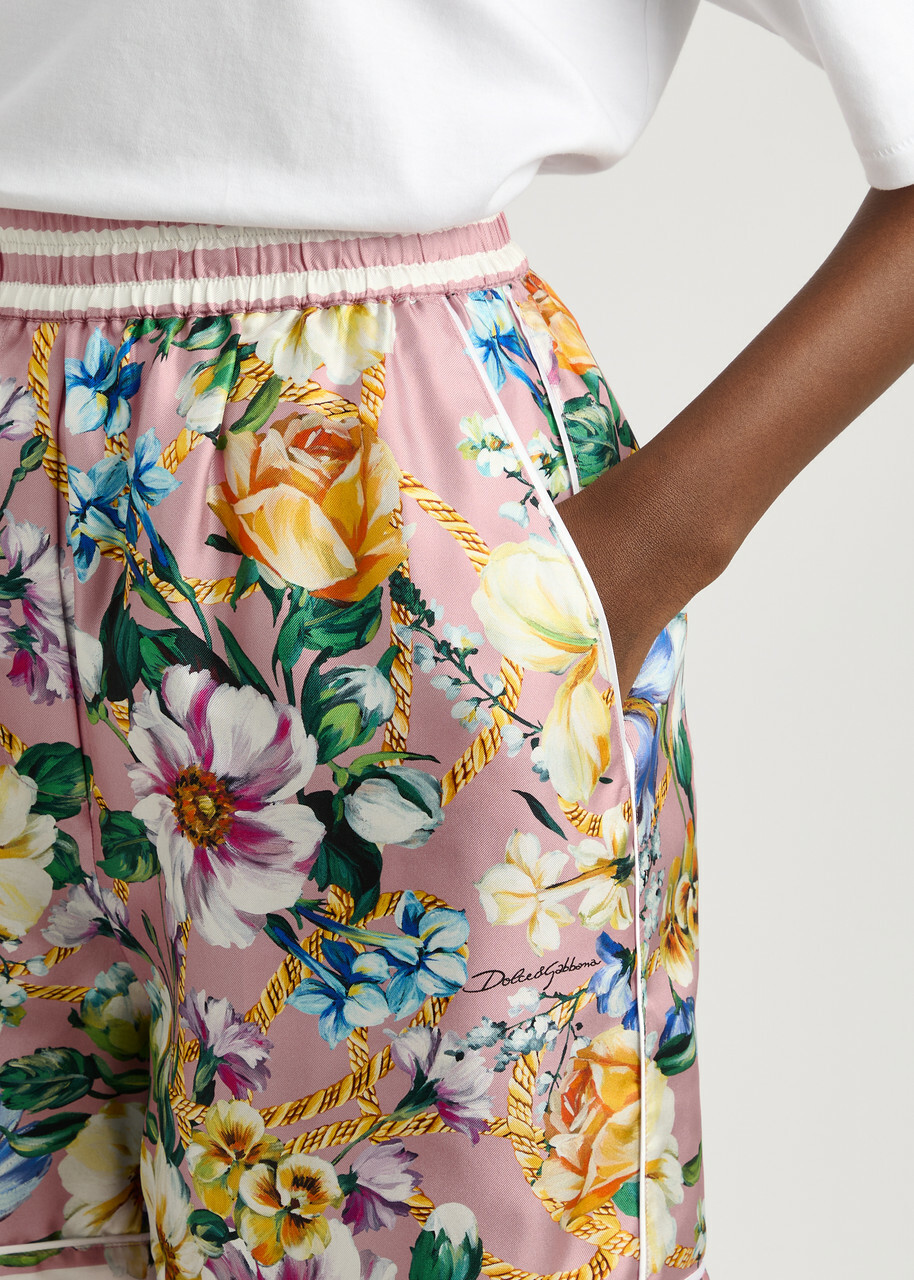ショートパンツ Dolce & Gabbana Silk Twill Floral Print Bermuda Shorts Dolce & Gabbana Floral-print Silk-twill Shorts Multi Floral