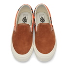 Vans Brown and Orange Modernica Edition Hawaii Classic Slip-On Sneakers