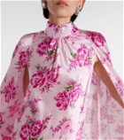 Rodarte Caped floral silk satin gown