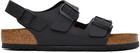 Birkenstock Black Birko-Flor Milano Sandals