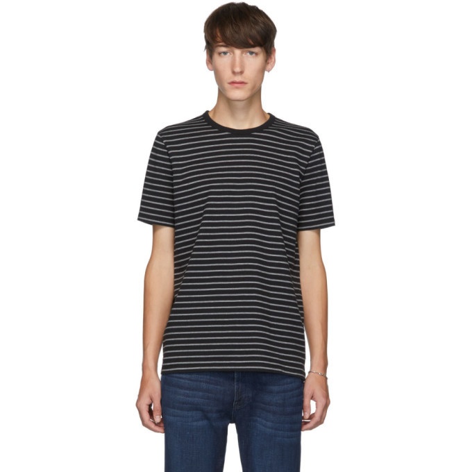 Photo: Frame Black and Grey Ringer Stripes T-Shirt