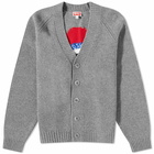 Kenzo Paris Men's Kenzo Target Cardigan in Pearl Grey