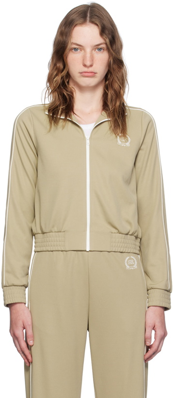 Photo: Sporty & Rich Beige Golf Embroidered Track Jacket