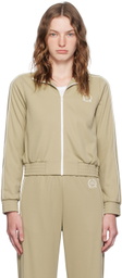 Sporty & Rich Beige Golf Embroidered Track Jacket