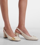 Valentino Garavani Veeside VLogo leather slingback pumps