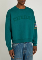 Cherry Los Angeles America's Favourite Crew-neck Cotton Sweatshirt Teal