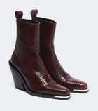Rabanne Snake-effect leather cowboy boots