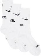 Nike Three-Pack White NOCTA Crew Socks