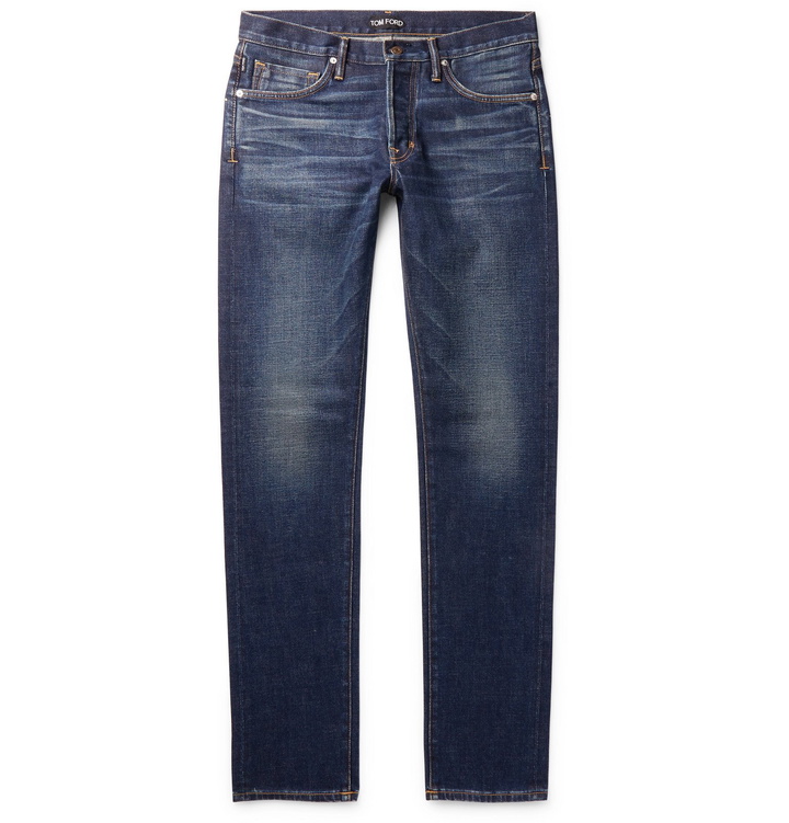 Photo: TOM FORD - Slim-Fit Stretch-Denim Jeans - Blue