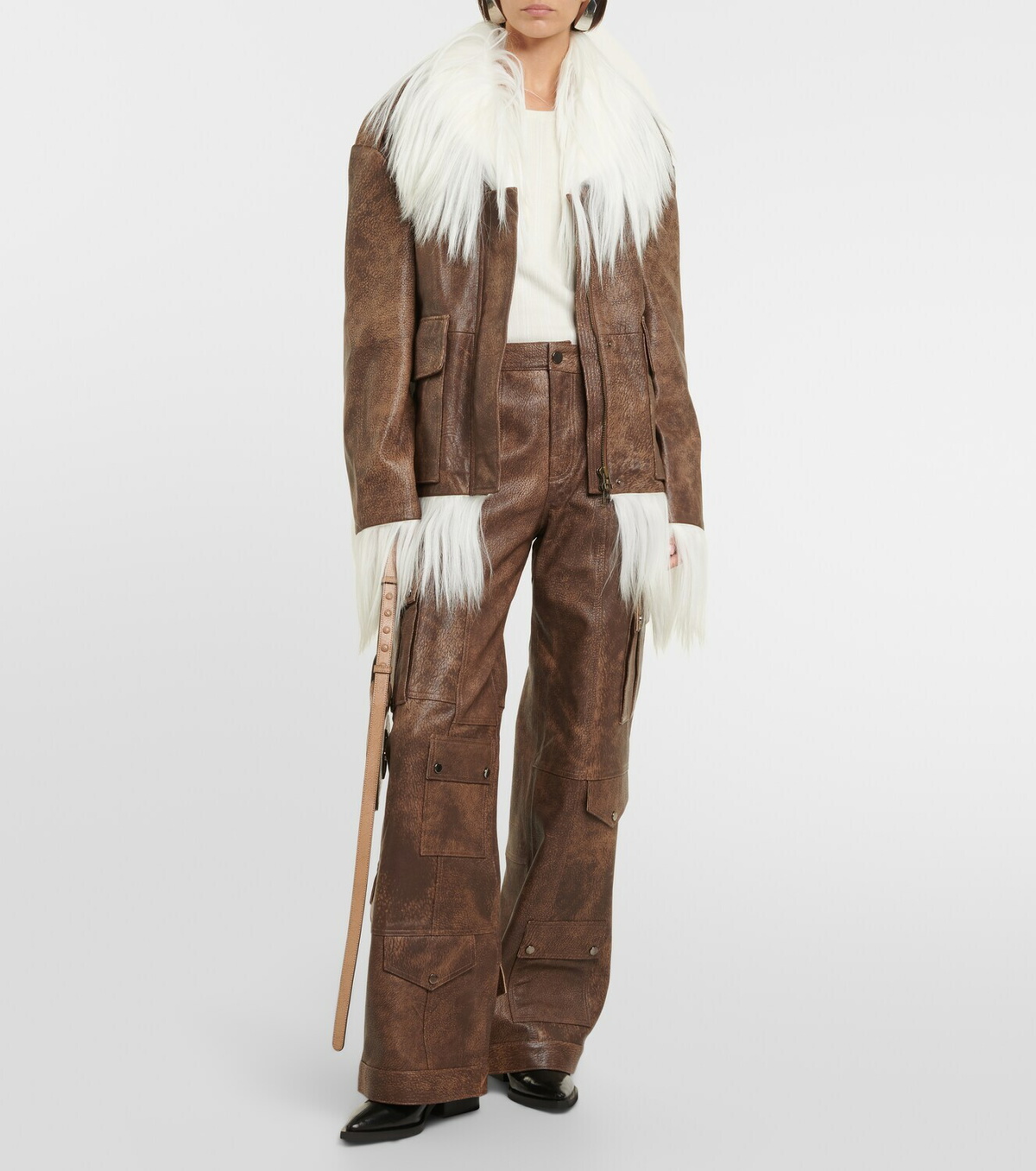 Dodo Bar Or Arianna leather cargo pants