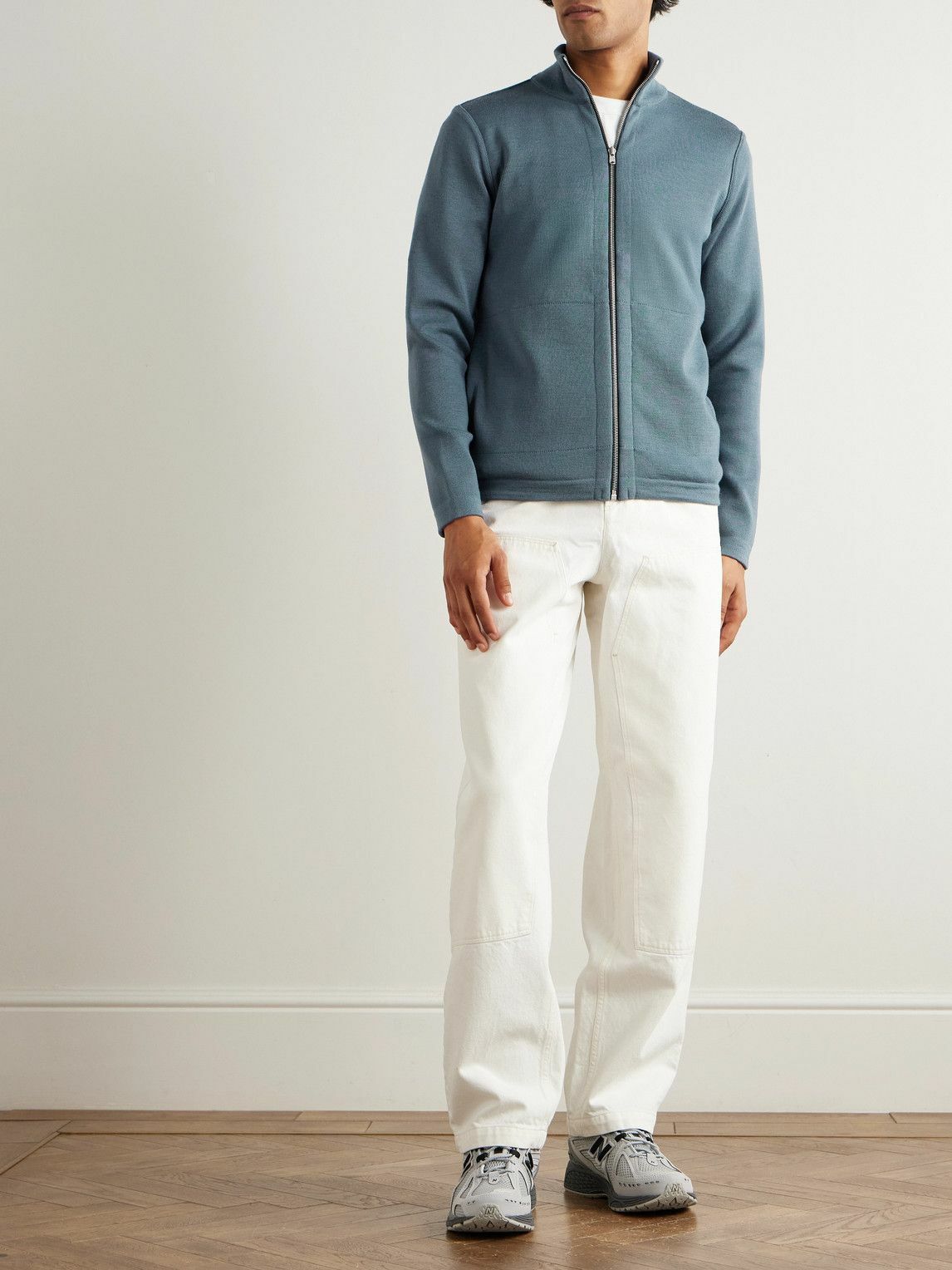 S.N.S. Herning - Naval Slim-Fit Wool Zip-Up Cardigan - Blue