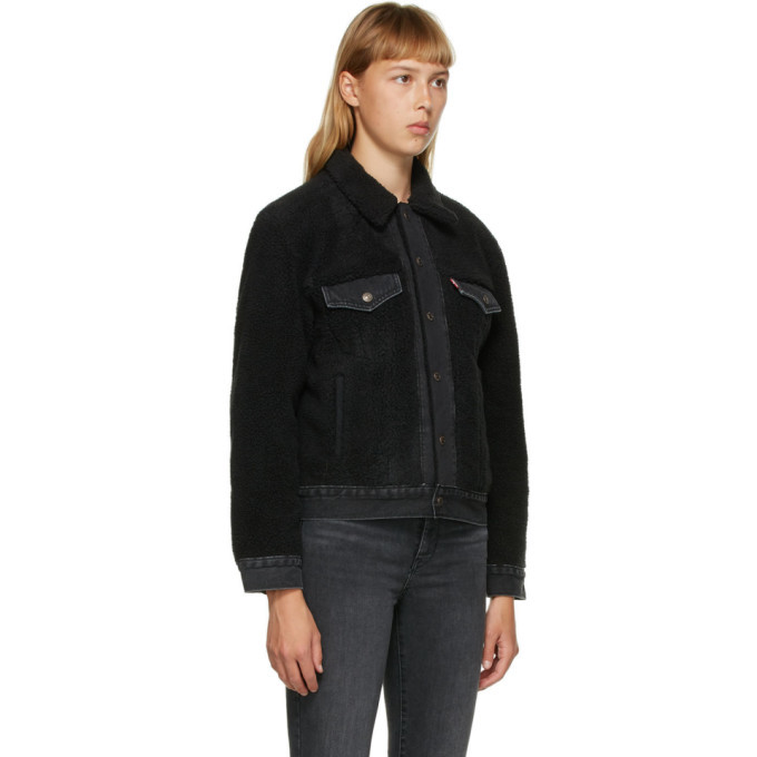 Levis Black Sherpa Ex-Boyfriend Trucker Jacket Levis