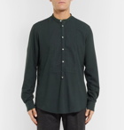 Massimo Alba - Grandad-Collar Modal and Cotton-Blend Twill Half-Placket Shirt - Men - Dark green