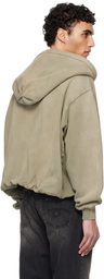 R13 Green Balloon Zip-Up Hoodie