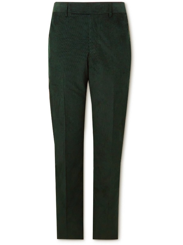Photo: Gabriela Hearst - Ernest Straight-Leg Cotton-Corduroy Suit Trousers - Green