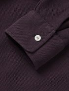 LORO PIANA - Cotton-Piqué Shirt - Burgundy