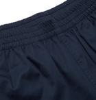 adidas Consortium - Human Made Grosgrain-Trimmed Printed Cotton-Twill Shorts - Blue