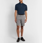 Adidas Golf - Striped HEAT.RDY Mesh Golf Polo Shirt - Blue