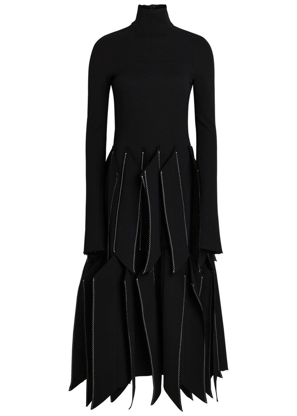 Photo: A.W.A.K.E Mode Laser-cut Wool-blend Midi Dress Black