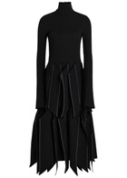 A.W.A.K.E Mode Laser-cut Wool-blend Midi Dress Black