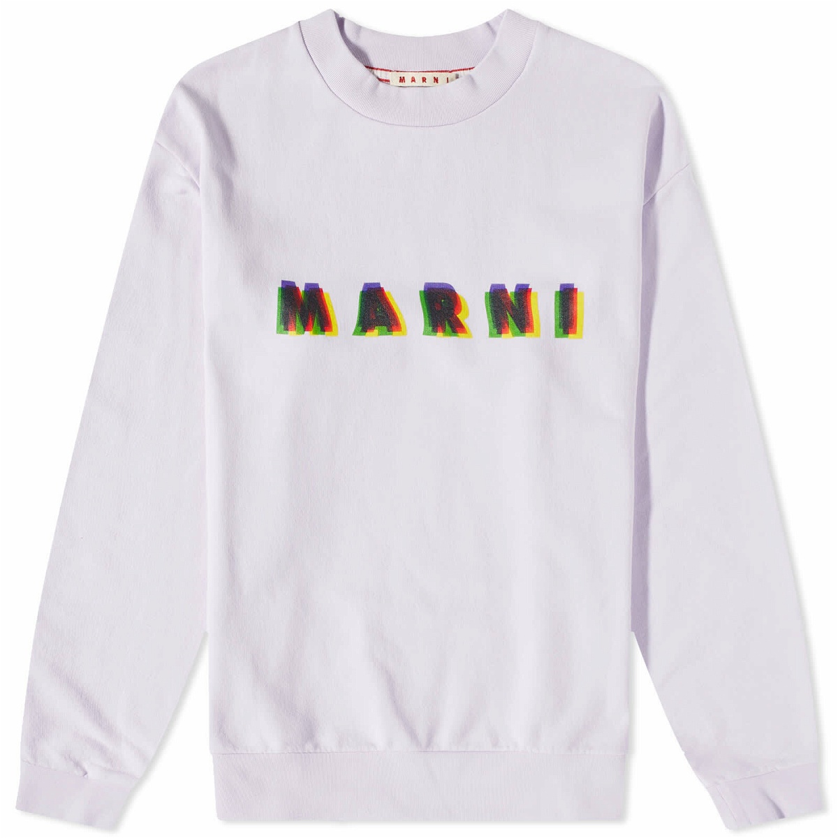 Marni Men's Logo Crew Neck Sweatshirt in Dahlia Marni