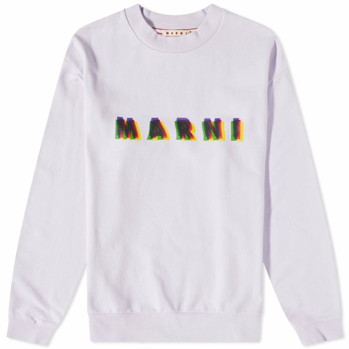 Photo: Marni Men's Logo Crew Neck Sweatshirt in Dahlia