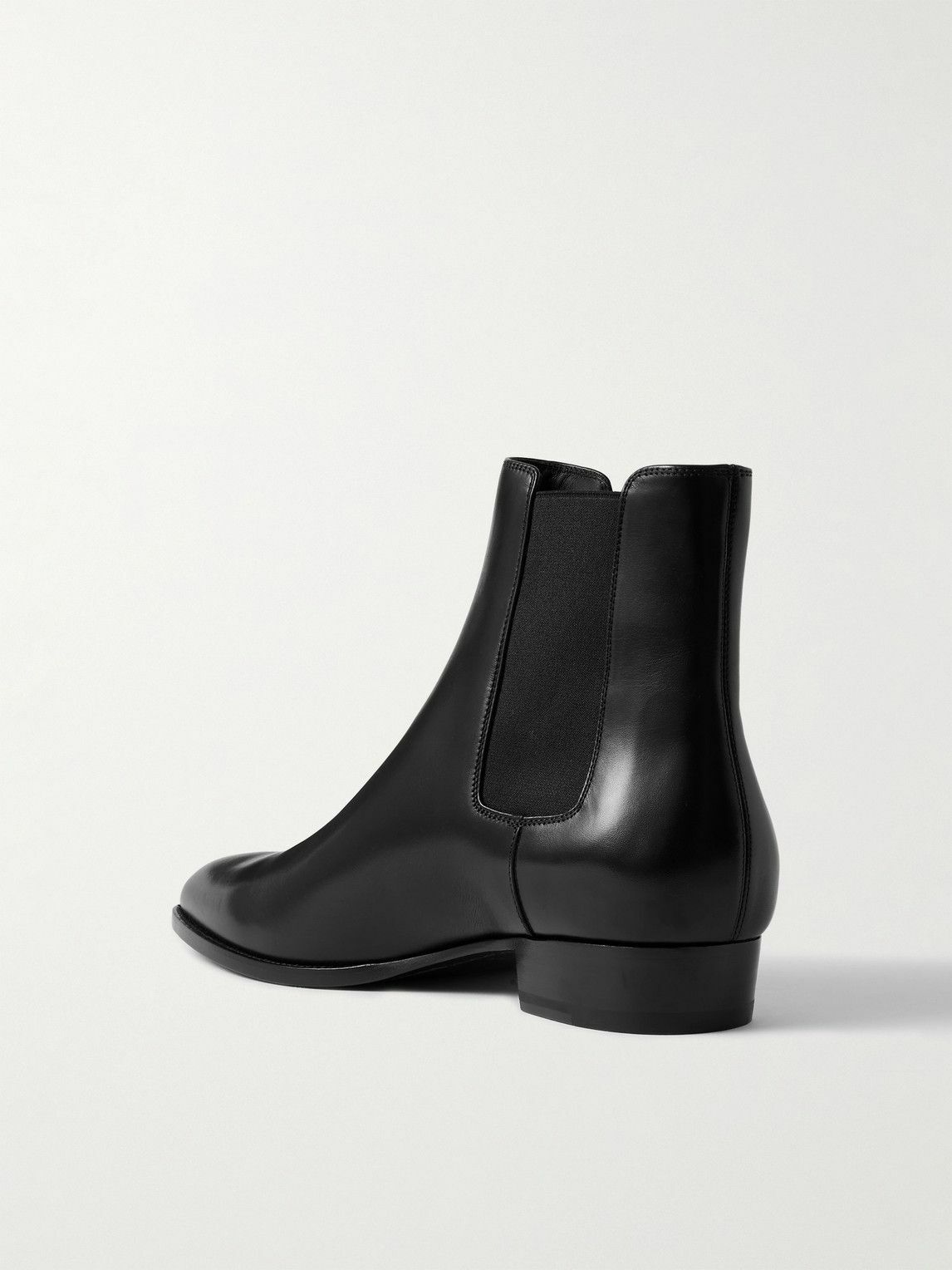 SAINT LAURENT - Wyatt Leather Chelsea Boots - Black