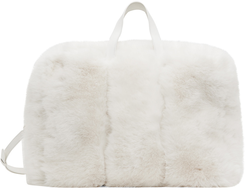 Ernest W. Baker White Shearling Duffle Bag