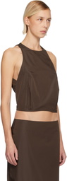 St. Agni Brown Paper Taffeta Cocoon Top