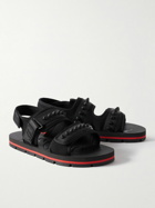 Christian Louboutin - Siwa Studded Neoprene, Rubber and Leather Sandals - Black
