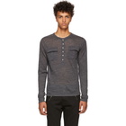 Balmain Grey Long Sleeve Tunisian T-Shirt