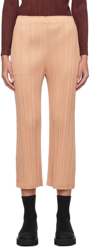 Photo: Pleats Please Issey Miyake Beige Monthly Colors October Trousers