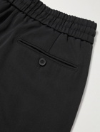 Mr P. - Straight-Leg Piped Virgin-Wool Drawstring Trousers - Black