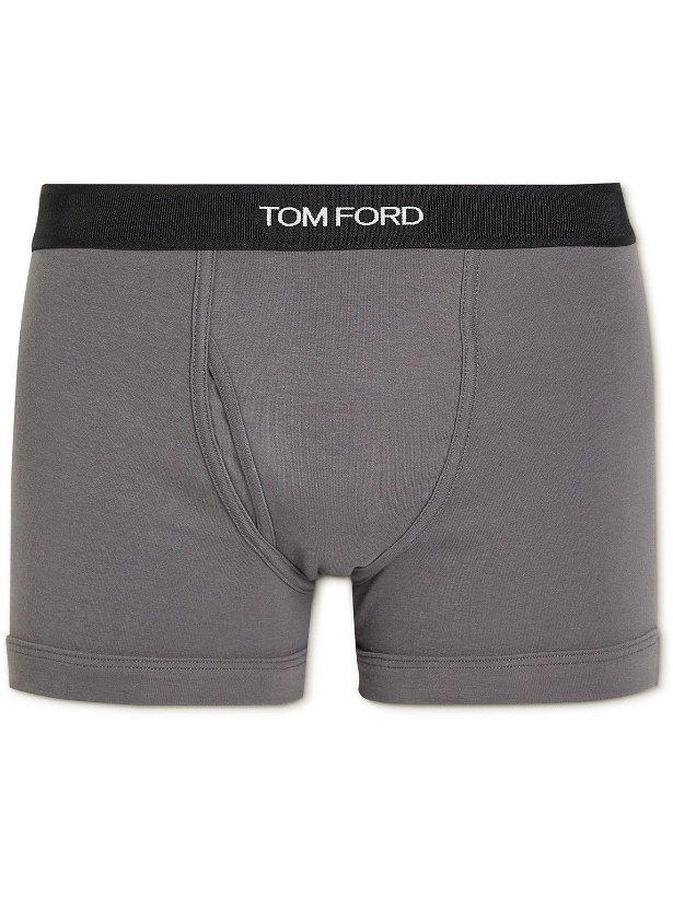 Photo: TOM FORD - Stretch-Cotton Boxer Briefs - Gray
