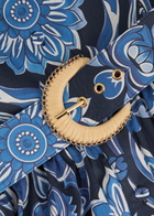 Borgo DE Nor Juo Juo Printed Cotton Maxi Dress Blue