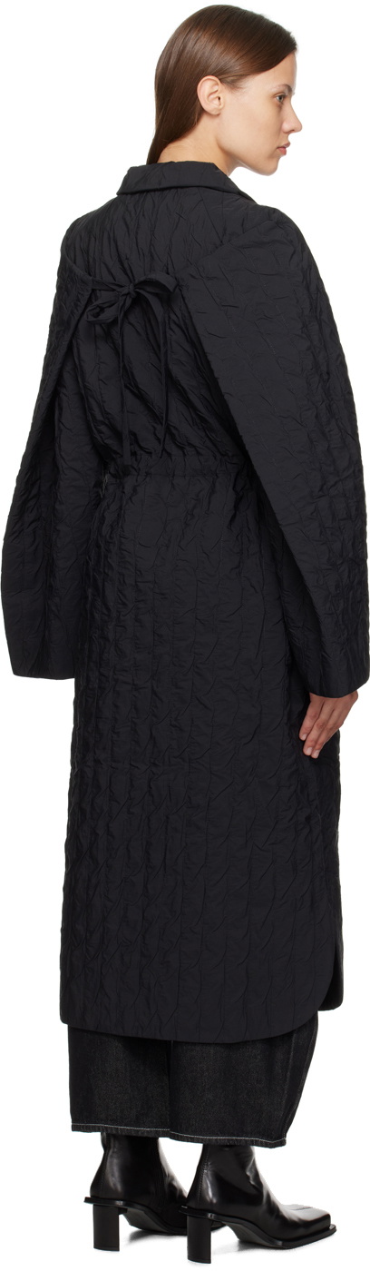 Henrik Vibskov Black Long Bind Coat Henrik Vibskov