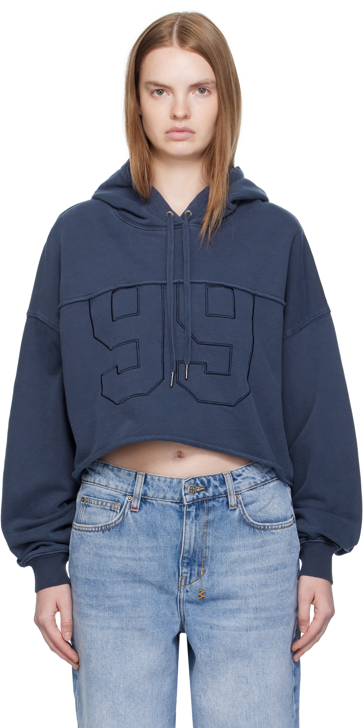 Ksubi Navy Oh G Cropped Hoodie