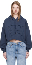 Ksubi Navy Oh G Cropped Hoodie