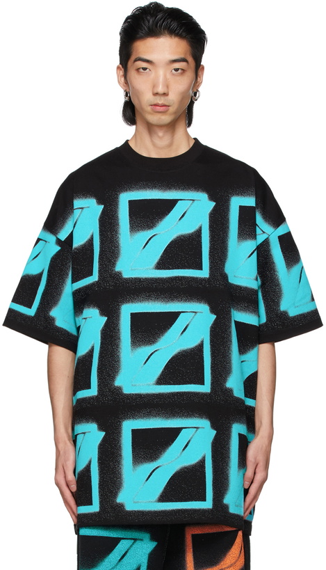 Photo: We11done Black & Blue Multi Logo T-Shirt