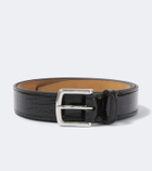 George Cleverley Croc-effect patent leather belt