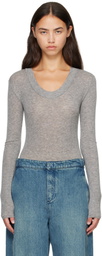 Entire Studios Gray Circle Neck Bodysuit