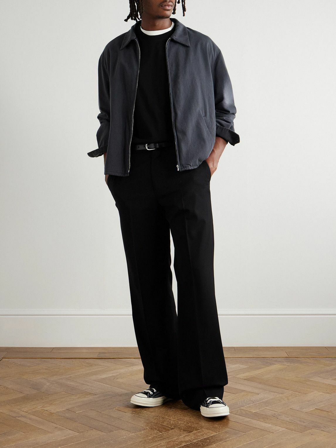 A.PRESSE - Cotton and Cashmere-Blend Jersey T-Shirt - Black