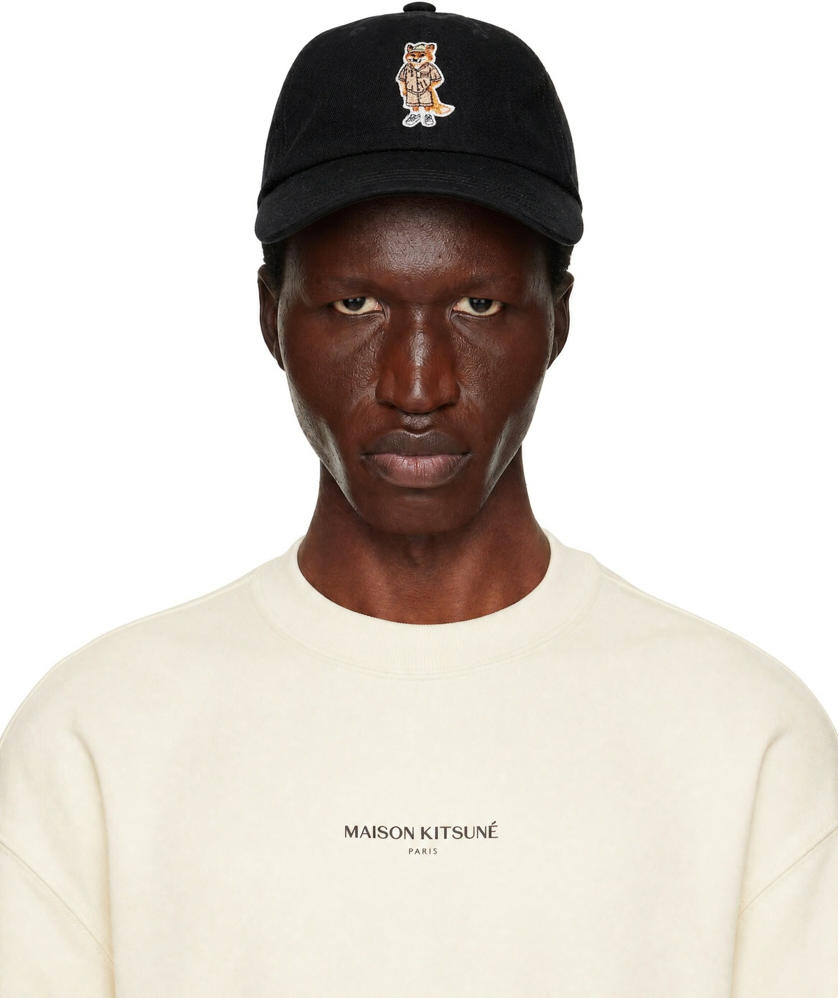 Maison Kitsuné Black Dressed Fox Cap