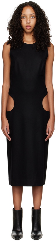 Photo: Puppets and Puppets Black Column Hip Cutout Midi Dress